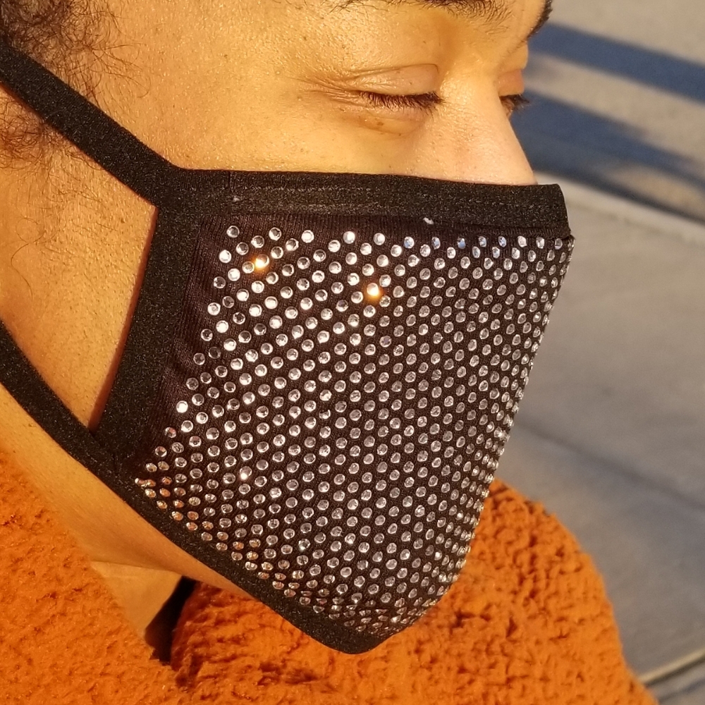 Clear Rhinestone Face Cover